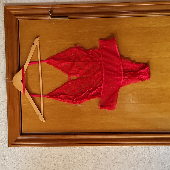 Red floral unlined teddy - Picture 5 of 10